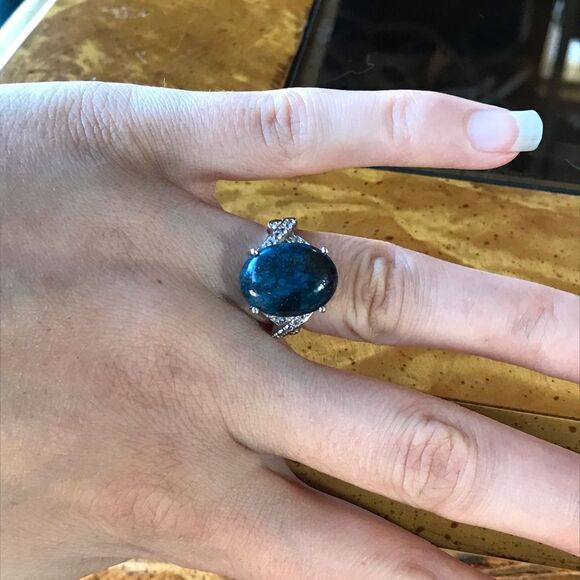 Natural Shadowkite Sterling Silver Ring Size 6 - Picture 2 of 9